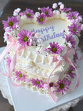 Fresh Flower Heart Cake