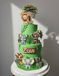 Jungle Safari 1st Birthday Cake
