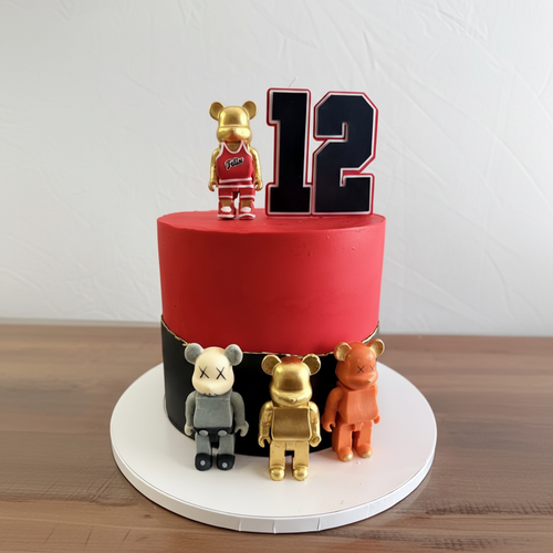 Bearbrick birthday cake with white background